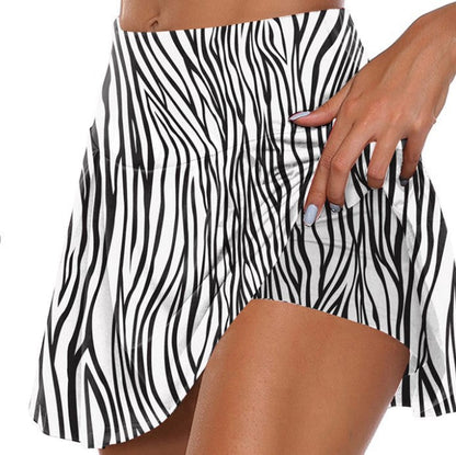 Levoire | Easy-Wear Ensemble Short et Leggings Confortable à Deux Pièces zèbre