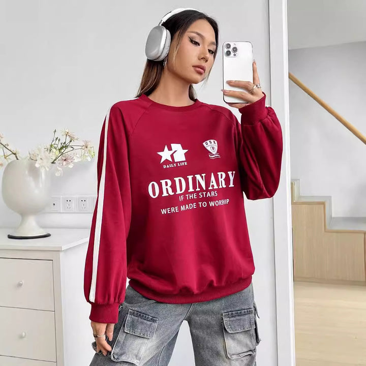 Sweatshirt décontracté pour femmes avec des graphiques créatifs et des manches volumineuses Levoire