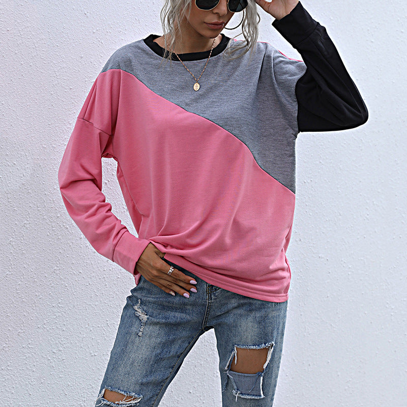Sweat à capuche féminin à la mode avec des blocs de couleur contrastés Levoire