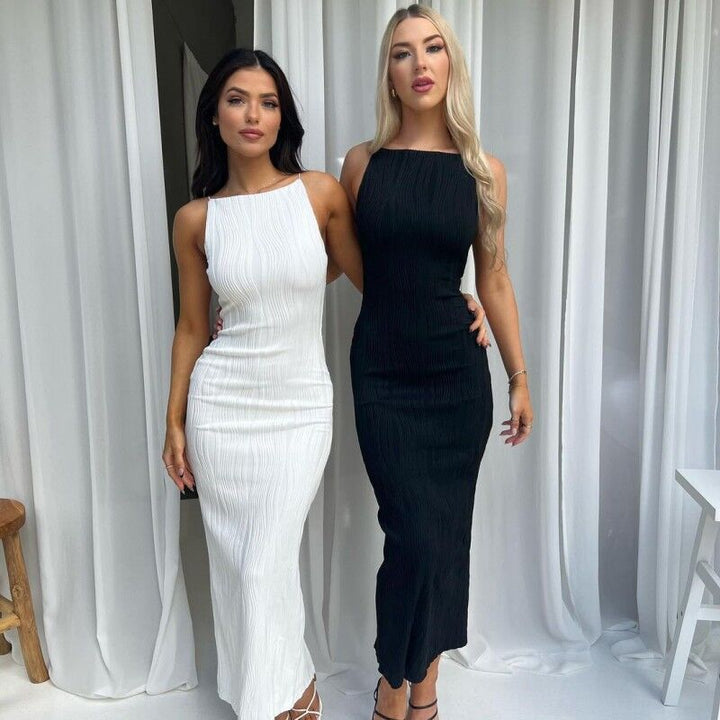 Levoire | Chic Été Sling Sans Manches Dos Nu Fit Mince Robe Longue
