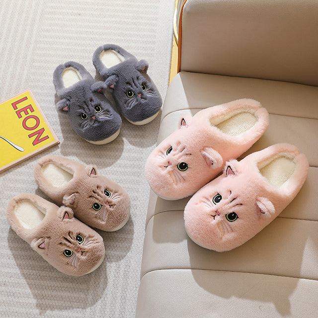 Levoire | Jolies Chaussons Chauds Avec Motif De Chat Pour Femmes