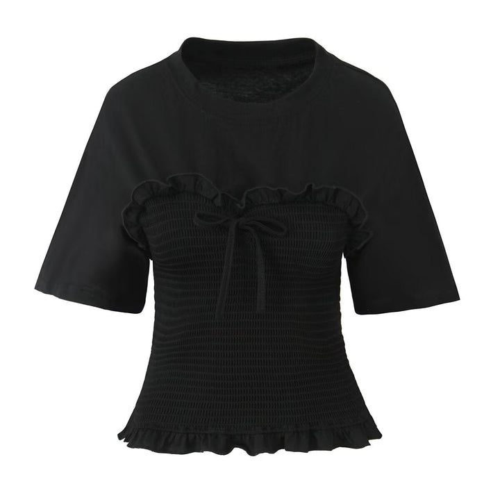 Levoire | T-shirt à manches courtes en rapport avec la forme noir