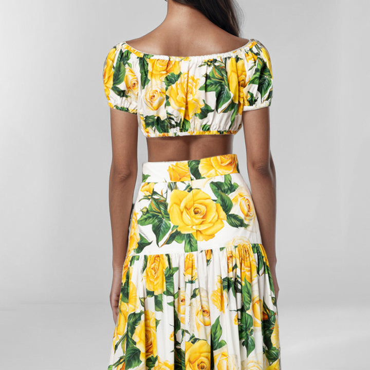 Ensemble floral à deux pièces pour femmes Levoire