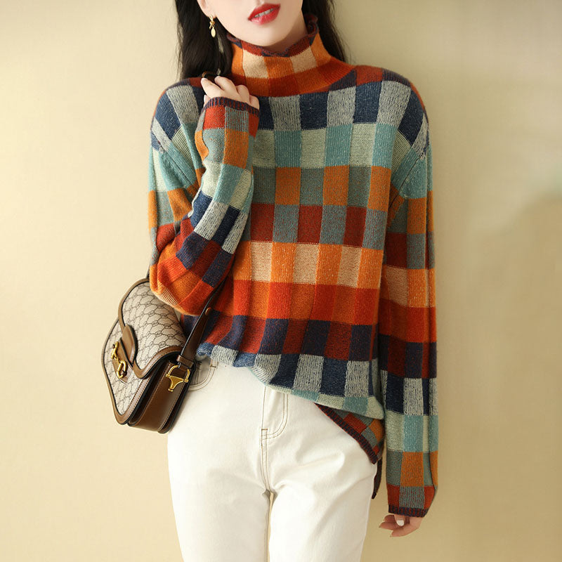 Levoire | En Tricot À Carreaux Colorés