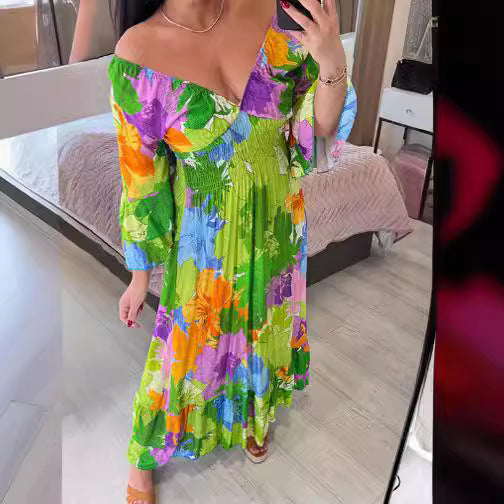 Levoire | Grande Taille Keijun Robe à Col V Fleur