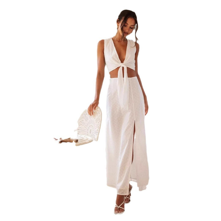 Robe maxi élégante pour femmes avec des détails de fente sophistiqués et un design moderne à enrouler Levoire