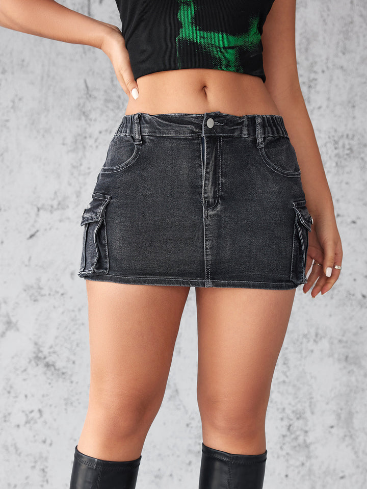 Robe mini en jean élégante pour femmes avec haut amovible et fermeture éclair latérale Levoire