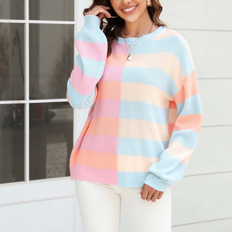 Levoire | Décontracté En Tricot Rayé Rose