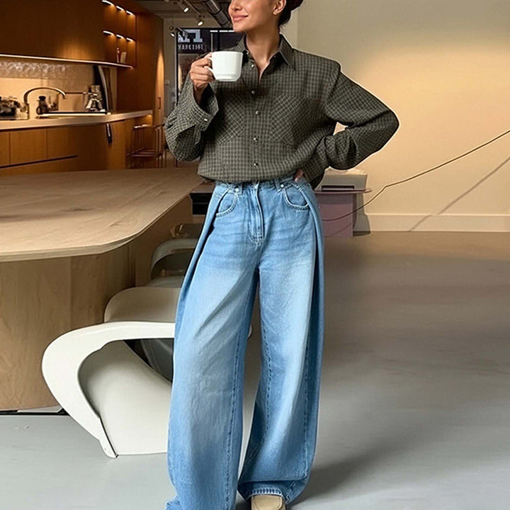 Blouse à carreaux élégante pour femmes avec coupe décontractée Levoire