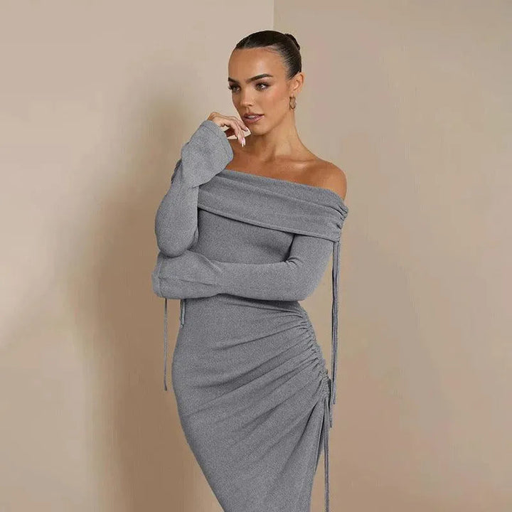 Levoire | Robe pour femmes avec des manches évasées Gris