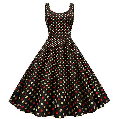 Robe évasée pour femmes avec un design de pois ludiques Levoire