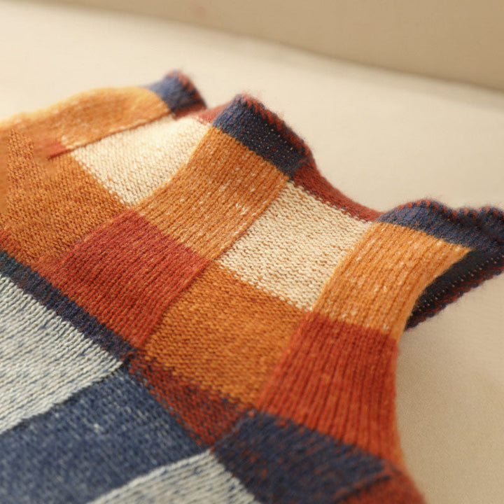 Levoire | En Tricot À Carreaux Colorés
