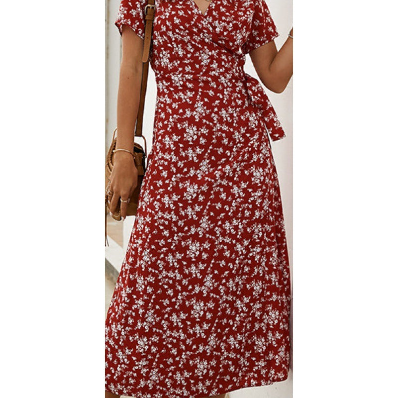 Robe maxi pour femmes avec décolleté en V profond et fente latérale Levoire