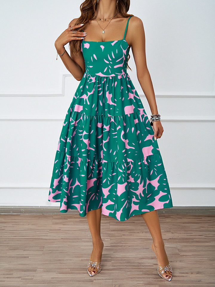 Robe midi pour femme avec des motifs floraux et une jupe volumineuse Levoire