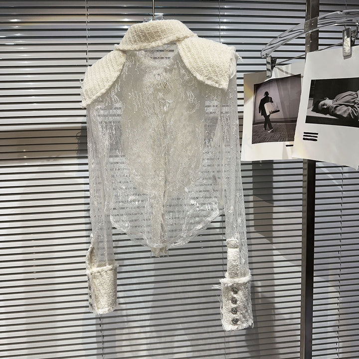 Levoire | Chemise Socialite Avec Détails En Dentelle Pour Une Tenue Élégante