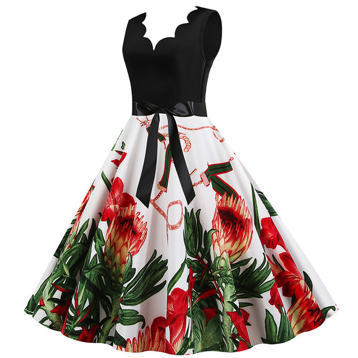 Robe midi femme avec imprimé floral romantique et coupe évasée flatteuse Levoire