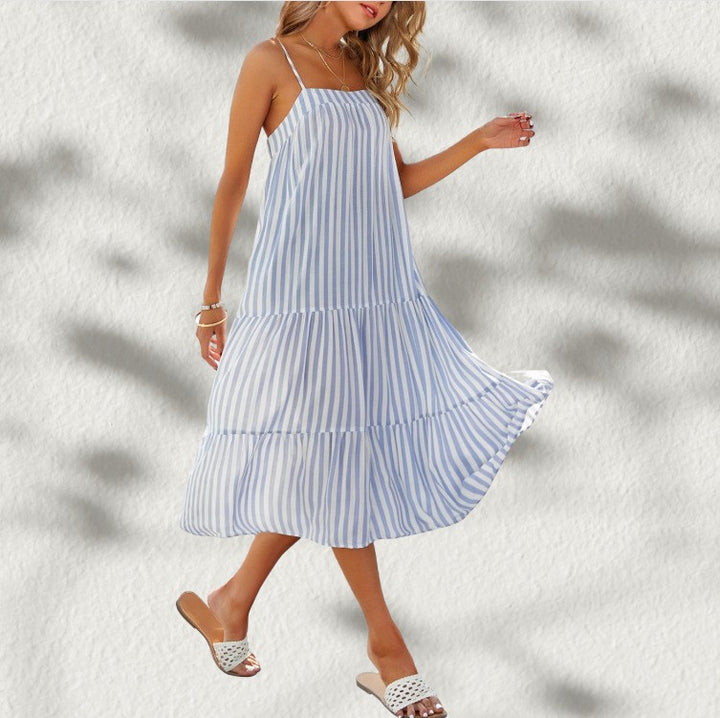 Robe midi femme avec coupe fluide et design rayé Levoire