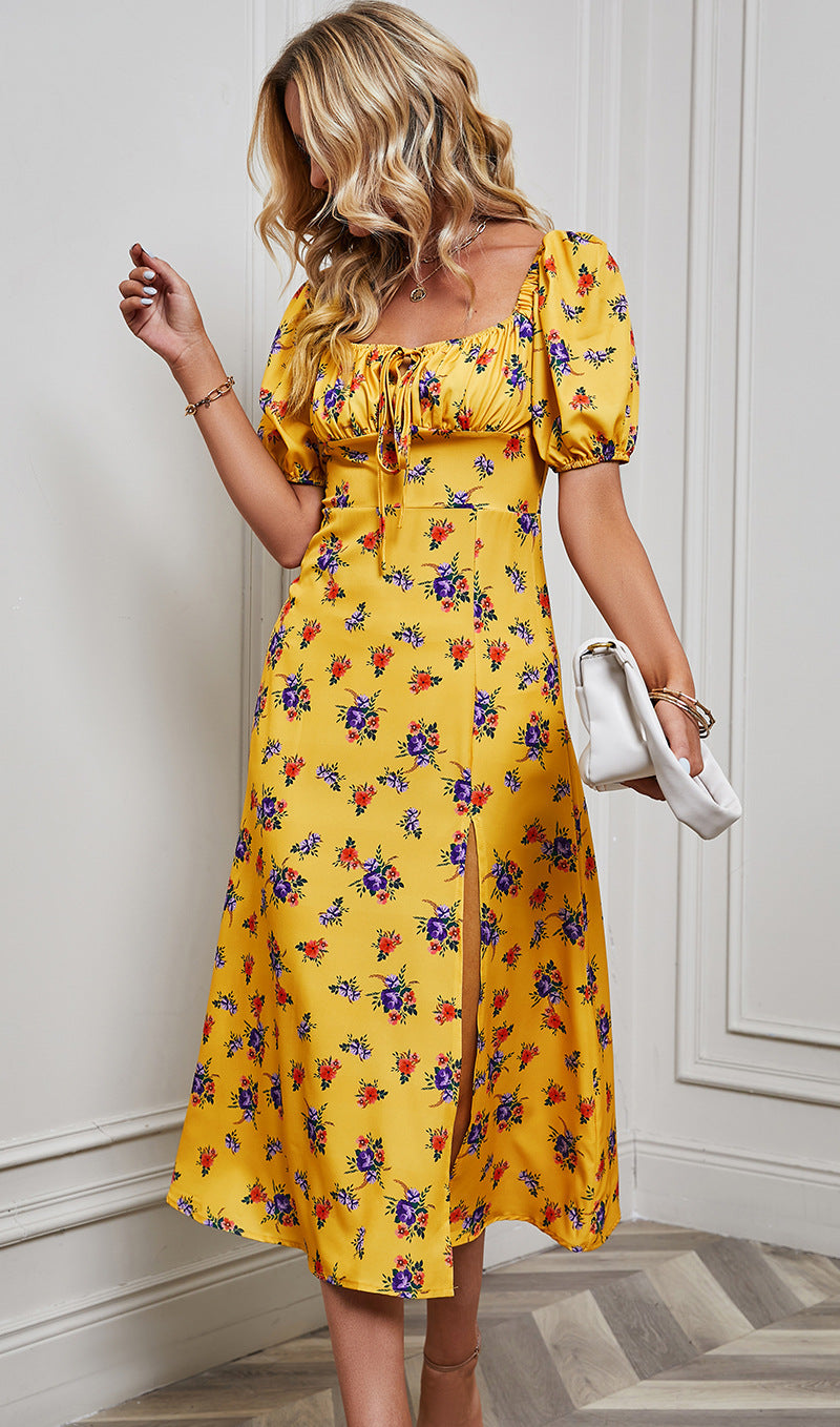 Robe midi à imprimé floral pour femmes Levoire