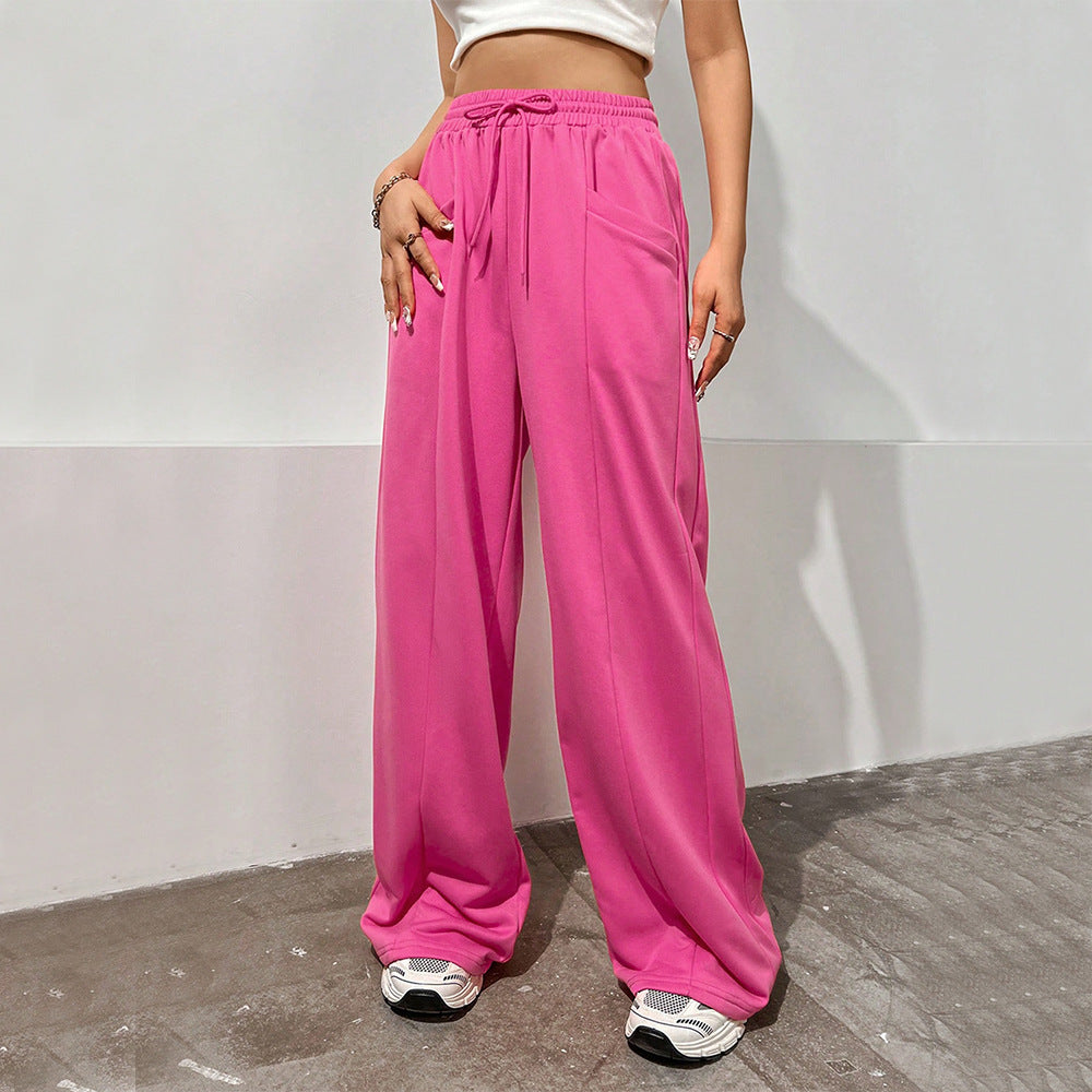 Pantalons de sport pour femmes à coupe décontractée avec taille élastique et poches latérales confortables Levoire