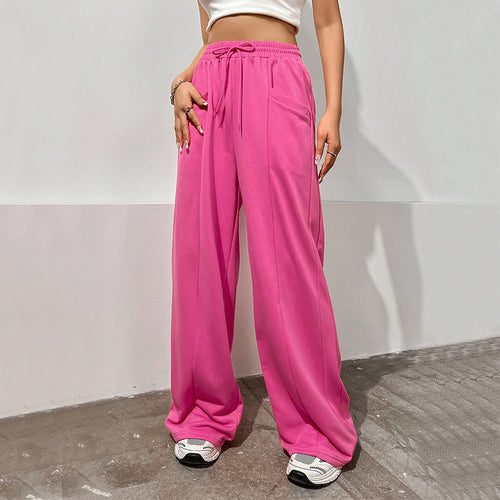 Pantalons de sport pour femmes à coupe décontractée avec taille élastique et poches latérales confortables Levoire