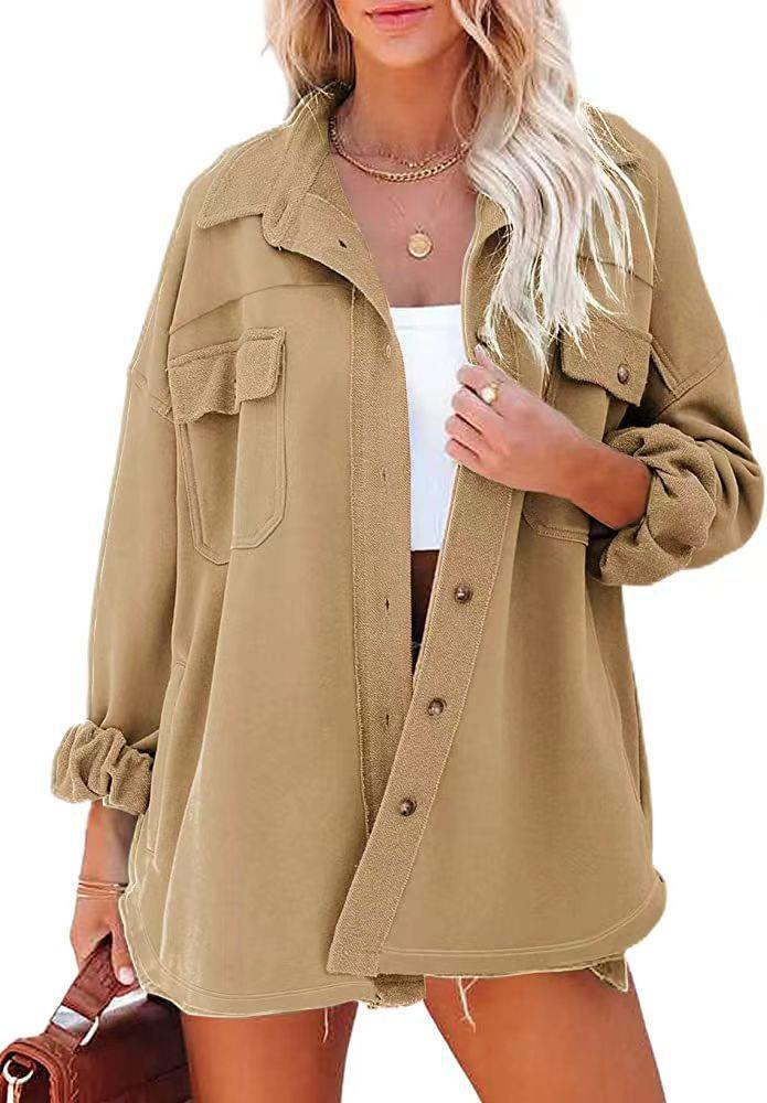 Chemise-Jacket Oversized Décontractée pour Femme avec Poches Pratiques et Coupe Moderne Levoire