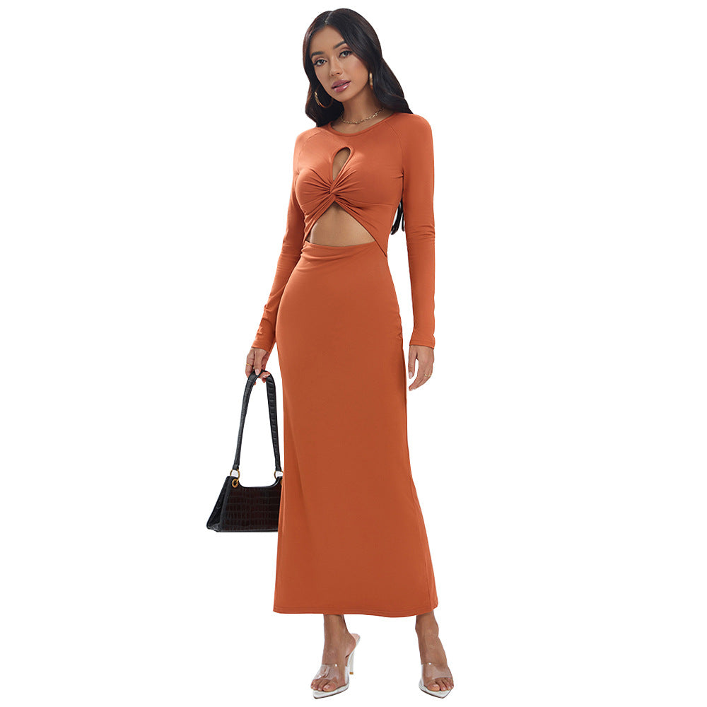 Robe portefeuille femme avec découpe décorative et manches longues Levoire