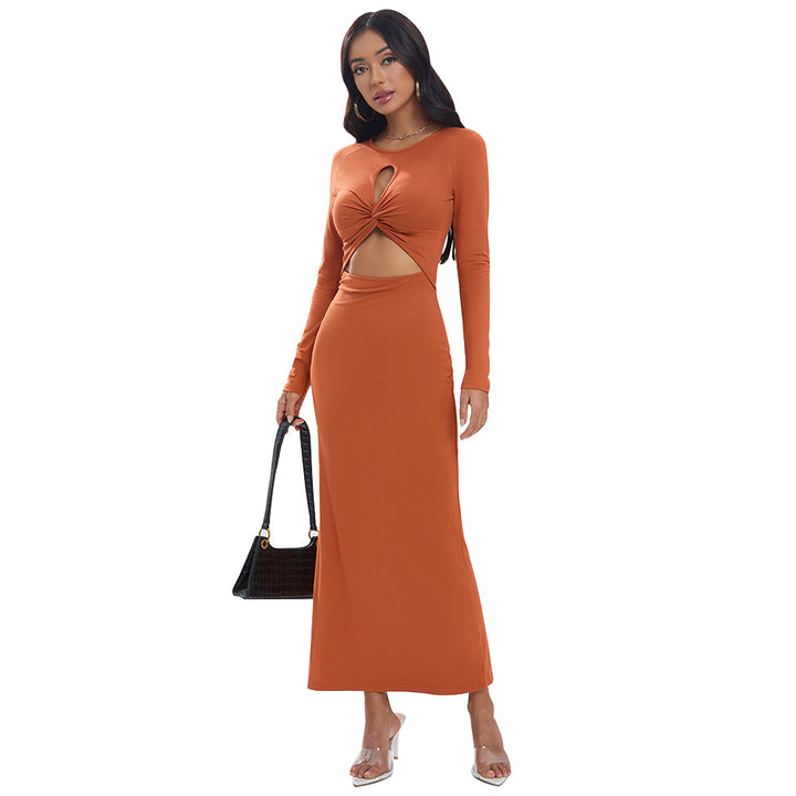Robe portefeuille femme avec découpe décorative et manches longues Levoire