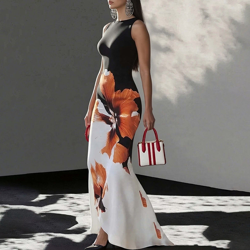 Robe Maxi Élégante pour Femmes avec Motif Floral et Coupe Sur Mesure Levoire