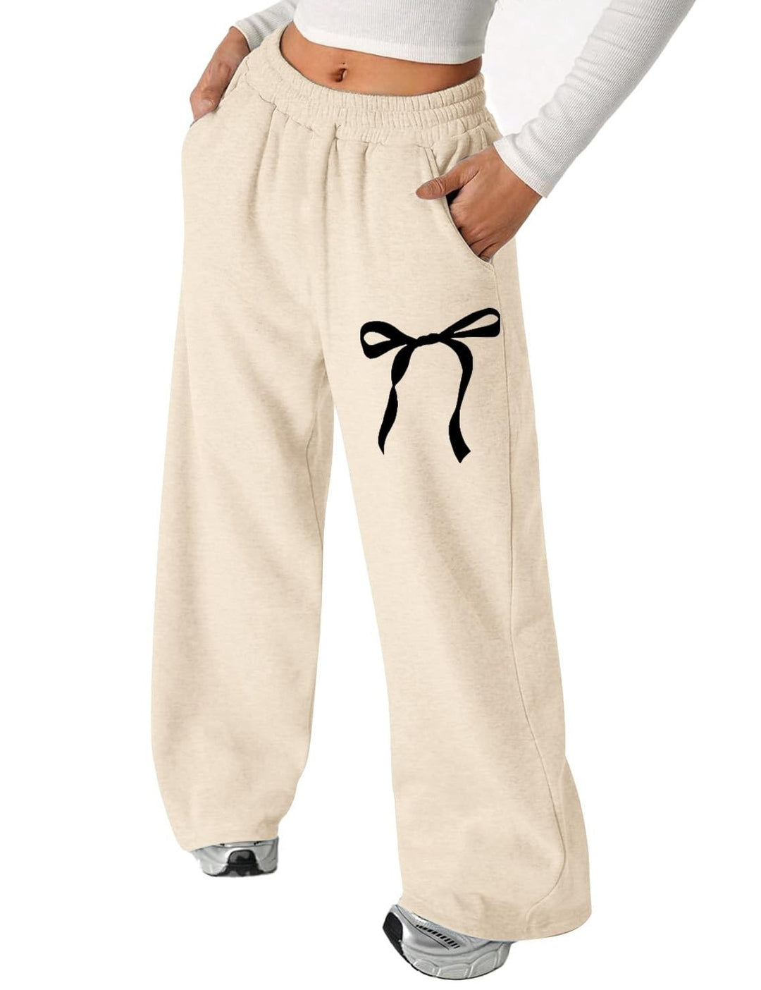 Pantalons de loisirs pour femmes avec motif de nœud élégant et coupe confortable Levoire