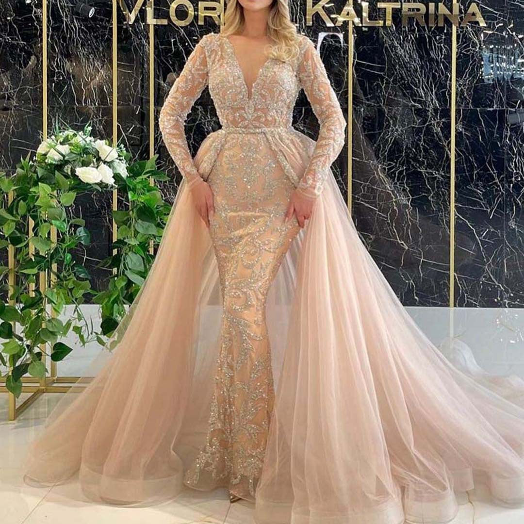 Levoire | Robe Tulle Dorée Brillante Décorée Style d'image