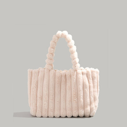 Levoire | Femme Sac fourre-tout en peluche Blanc ivoire