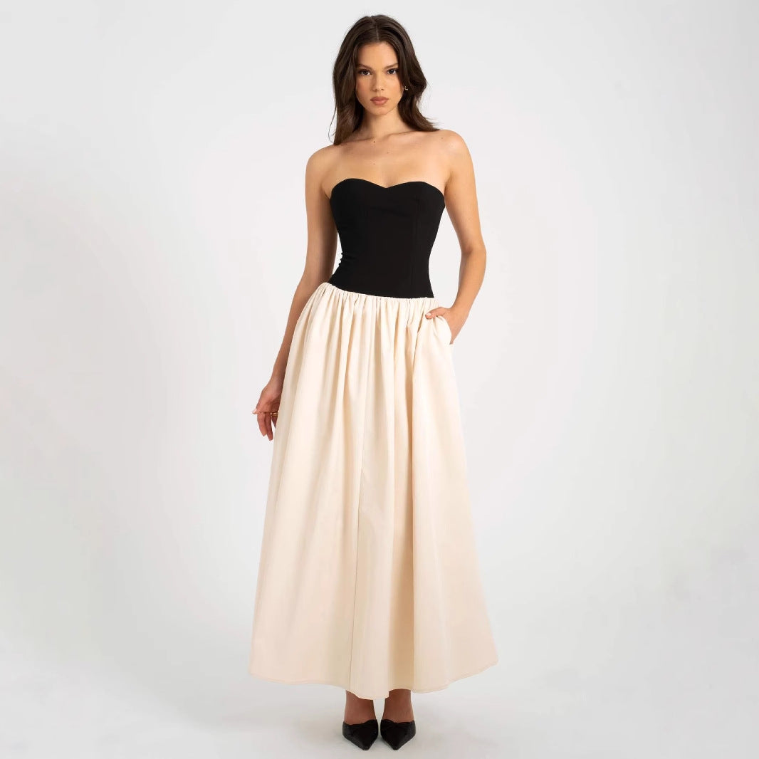 Robe maxi femme avec décolleté en cœur et jupe élégante Levoire