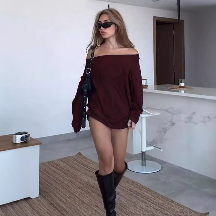 Blouse femme décolletée avec coupe ample et détail noeud Levoire
