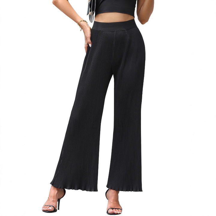 Pantalons plissés décontractés pour femmes avec une taille élastique et une coupe large Levoire