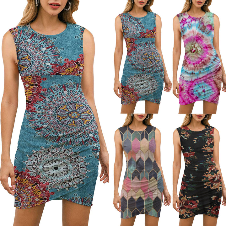 Robe portefeuille femme avec design de mandala floral et silhouette ajustée Levoire