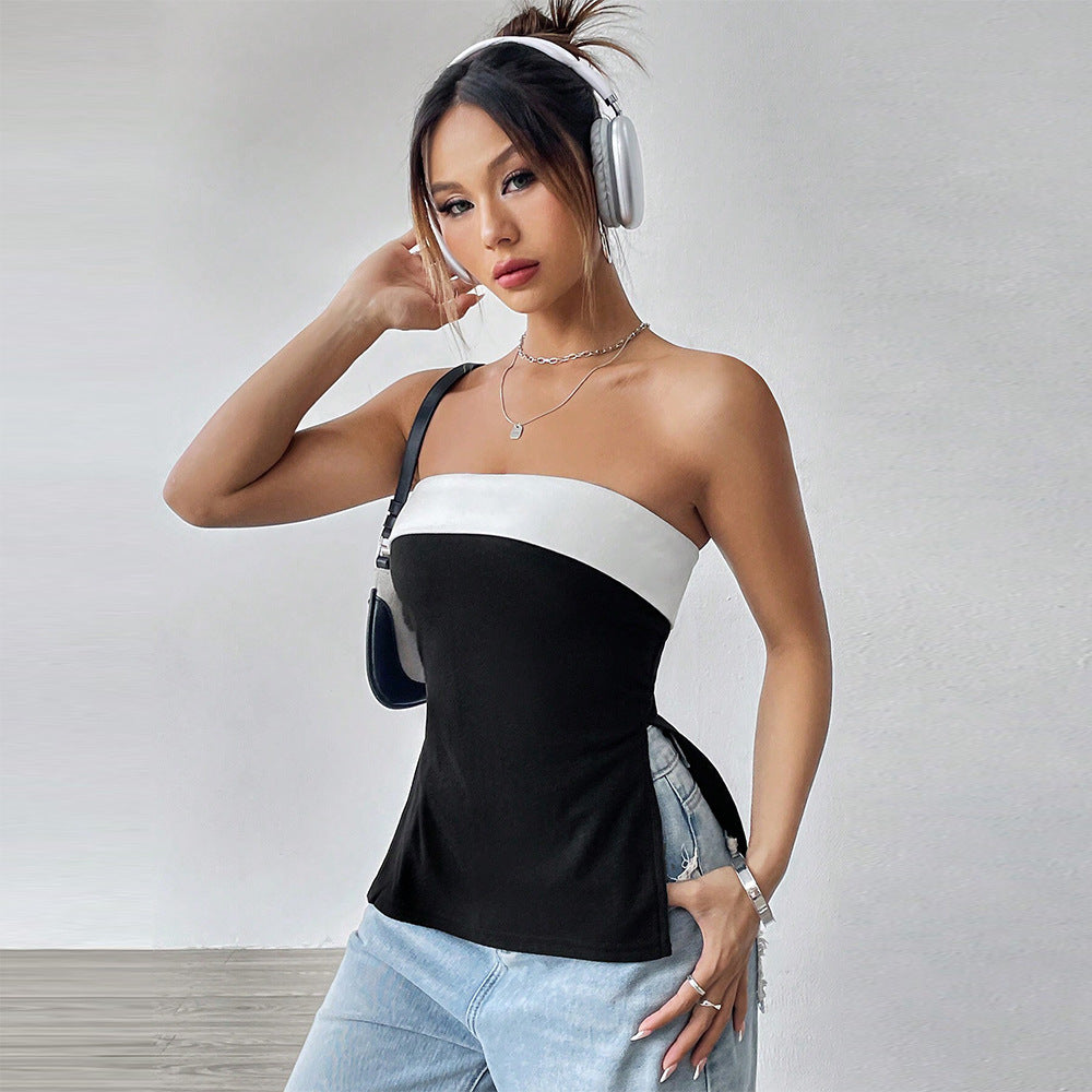 Débardeur pour femmes avec une silhouette ajustée et un design contrasté élégant Levoire