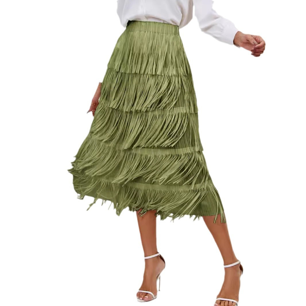 Jupe pour femme avec un design à franges et des couches fluides Levoire
