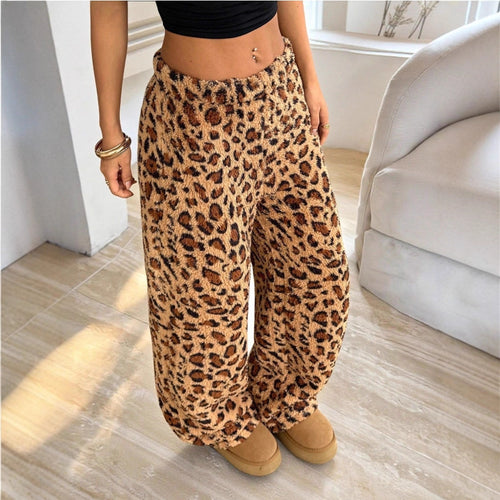 Pantalons décontractés pour femmes à imprimé léopard Levoire