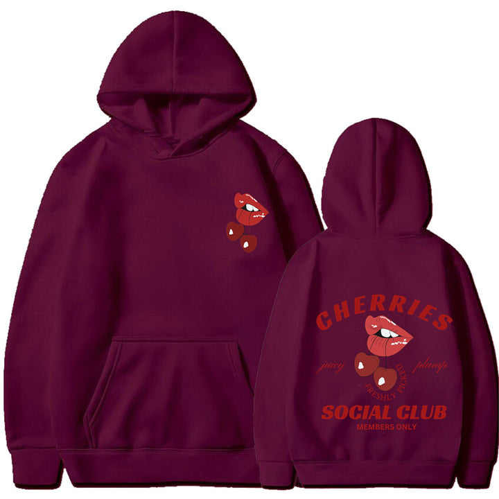Sweat à capuche femme avec design cerise exclusif Levoire