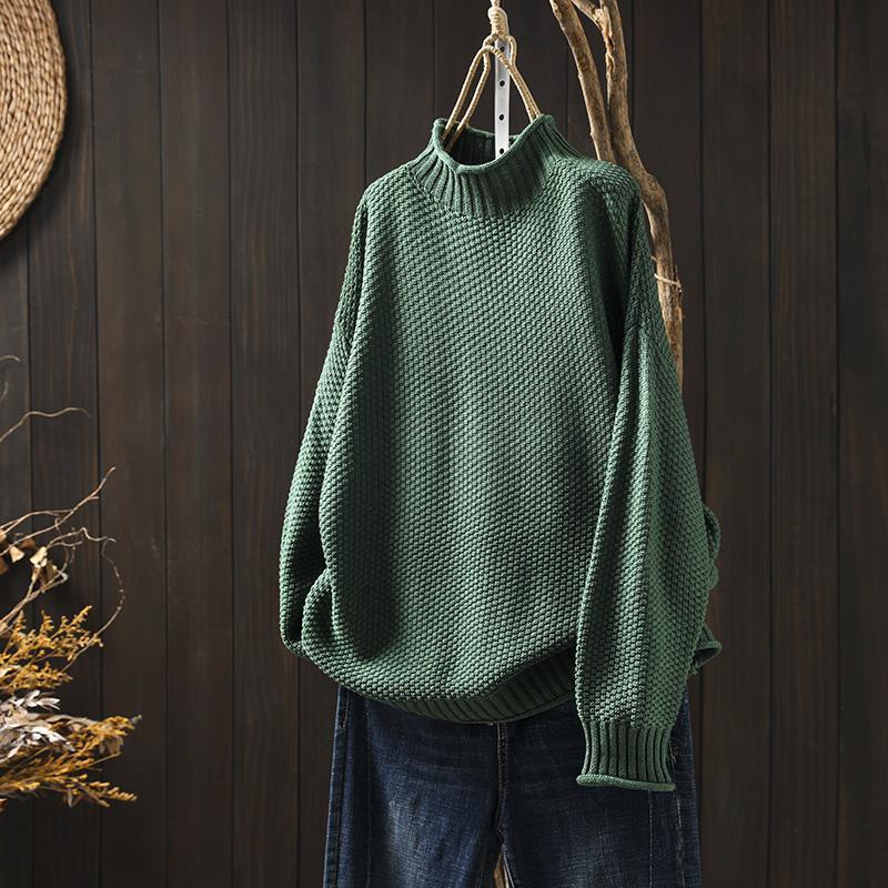 Levoire | Pull En Tricot Confortable Vert EINHE KOKO