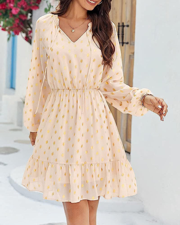 Robe en lin décontractée pour femmes avec détails volantés Levoire