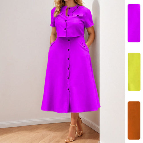Robe deux pièces pour femmes avec veste courte et longueur mi-mollet ajustée Levoire