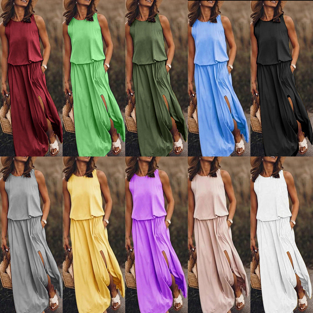 Levoire | Élégante Robe Longue Multicolore à Découpe