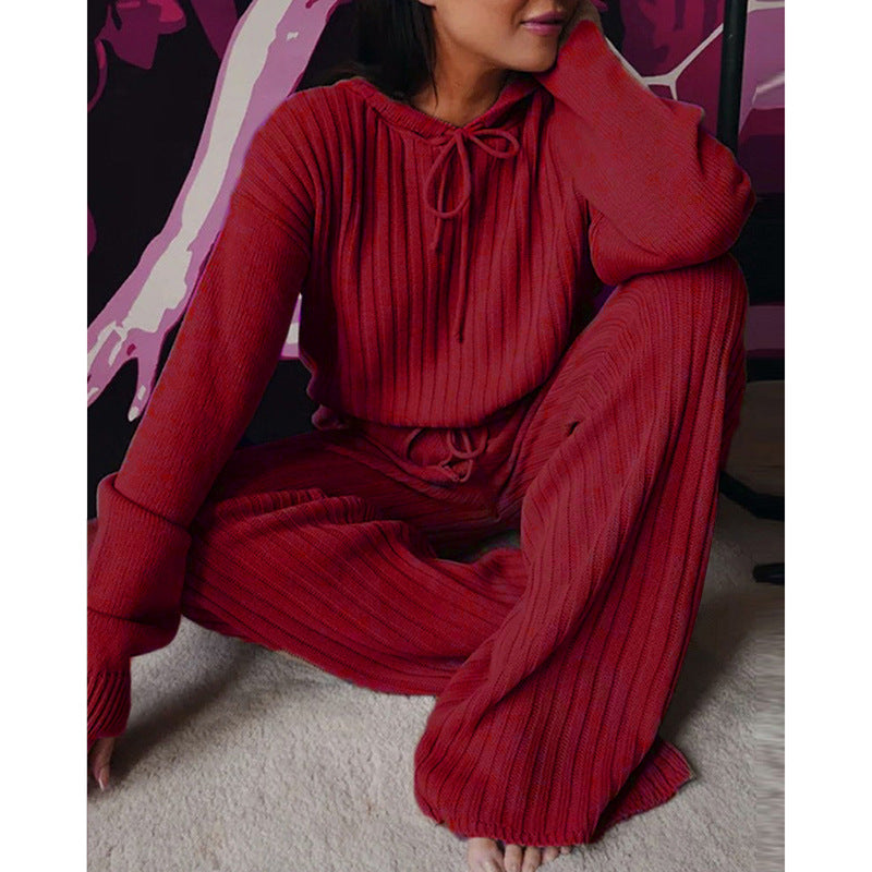 Women's Relax Suit with Hood and Wide Leg Levoire