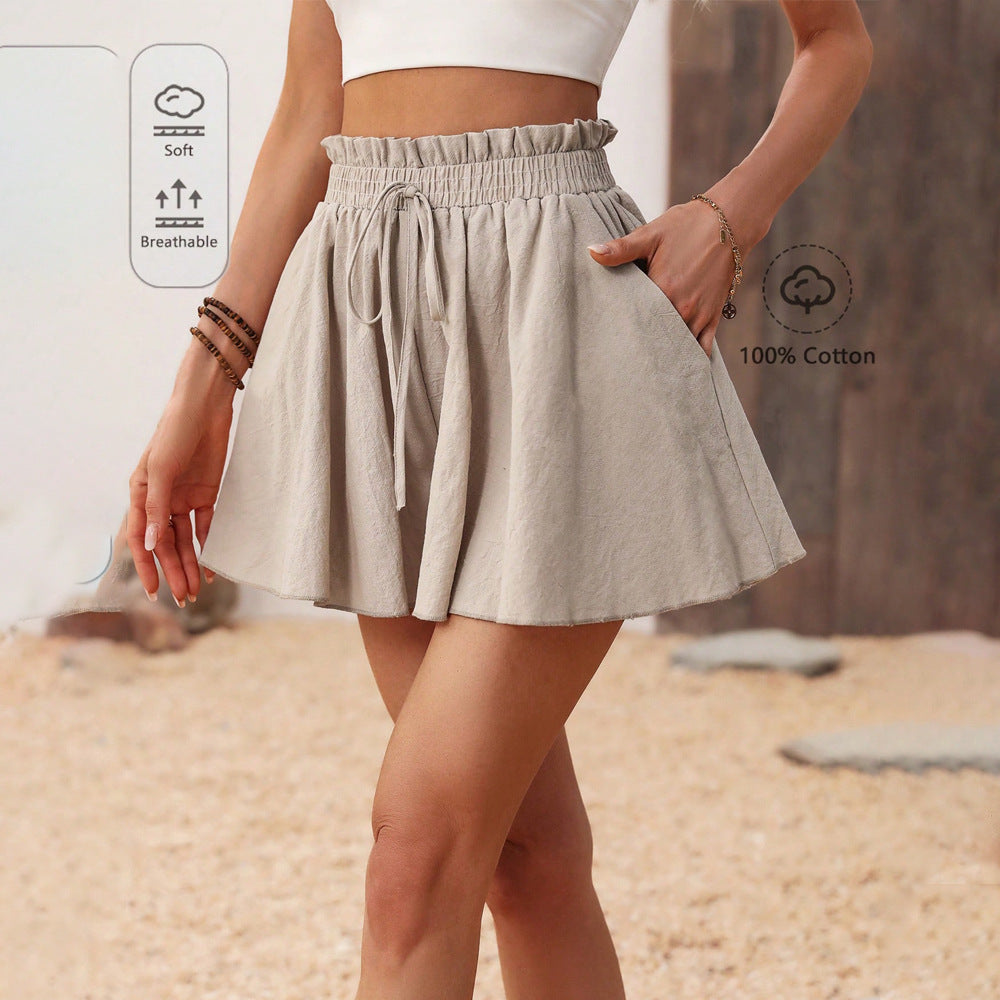Jupe mini femme avec taille élastique et coupe fluide en A Levoire
