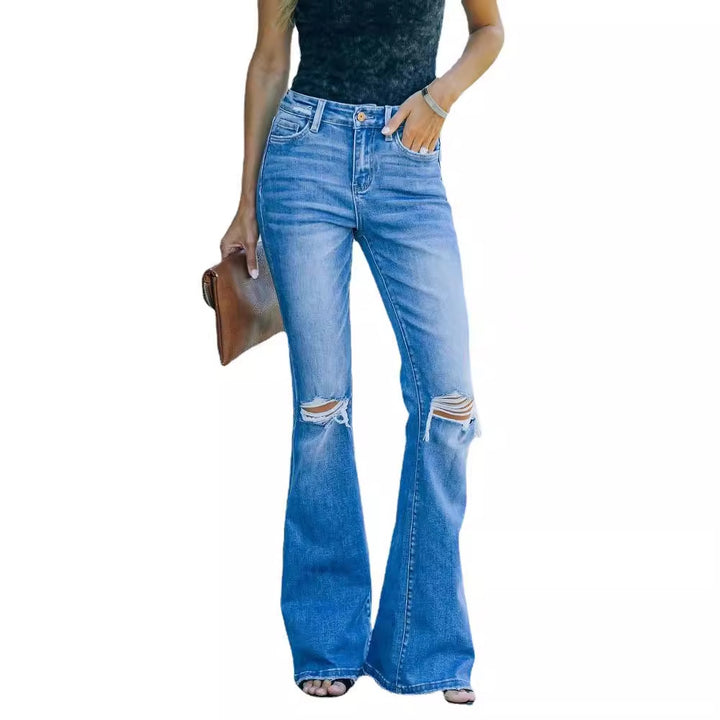 Jeans pour femmes à coupe décontractée avec détails destructés Levoire