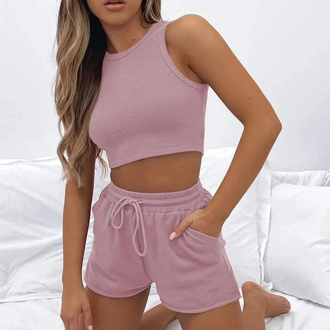 Levoire | Shorts de loisirs tendance unis avec un gilet