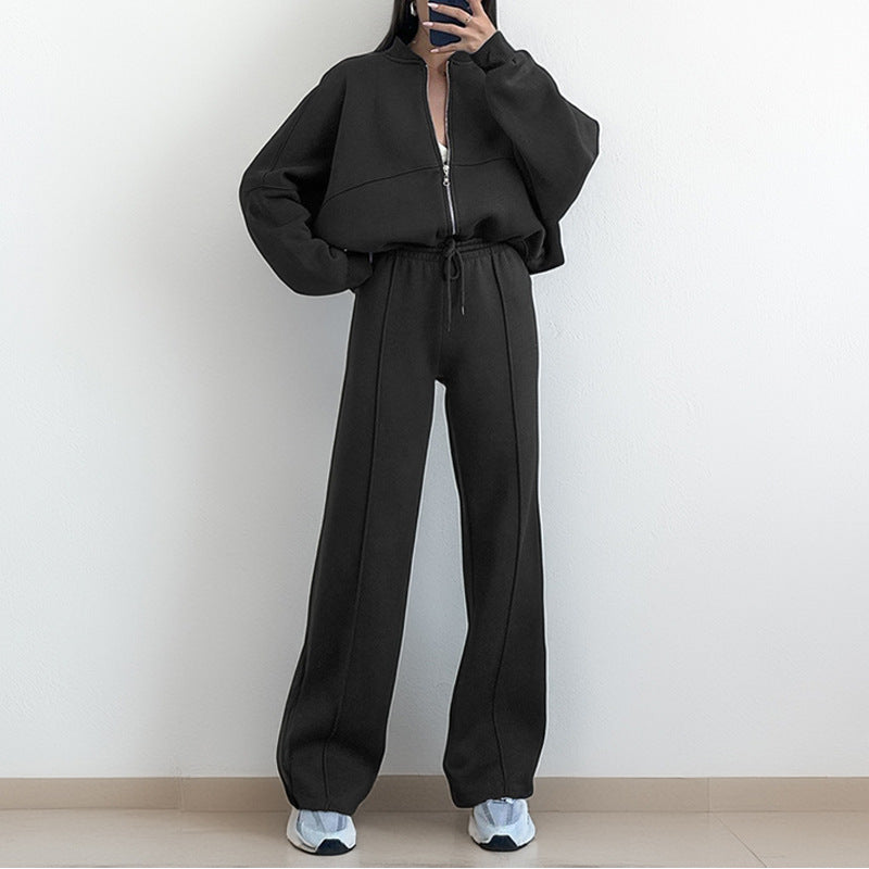 Ensemble sportif pour femmes avec fermeture éclair et jambes larges Levoire