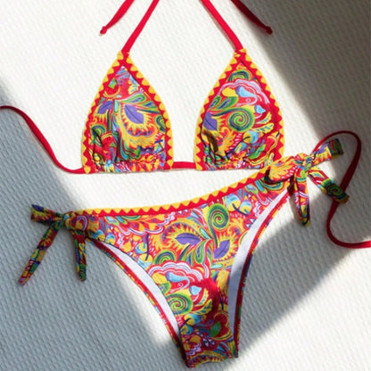 Levoire | Ensemble De Bikini Patchwork Multicolore Rot