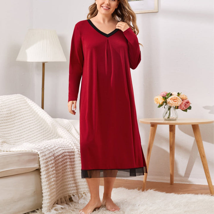 Levoire | T-shirt en maille Grande Taille Pyjama à Manches Longues